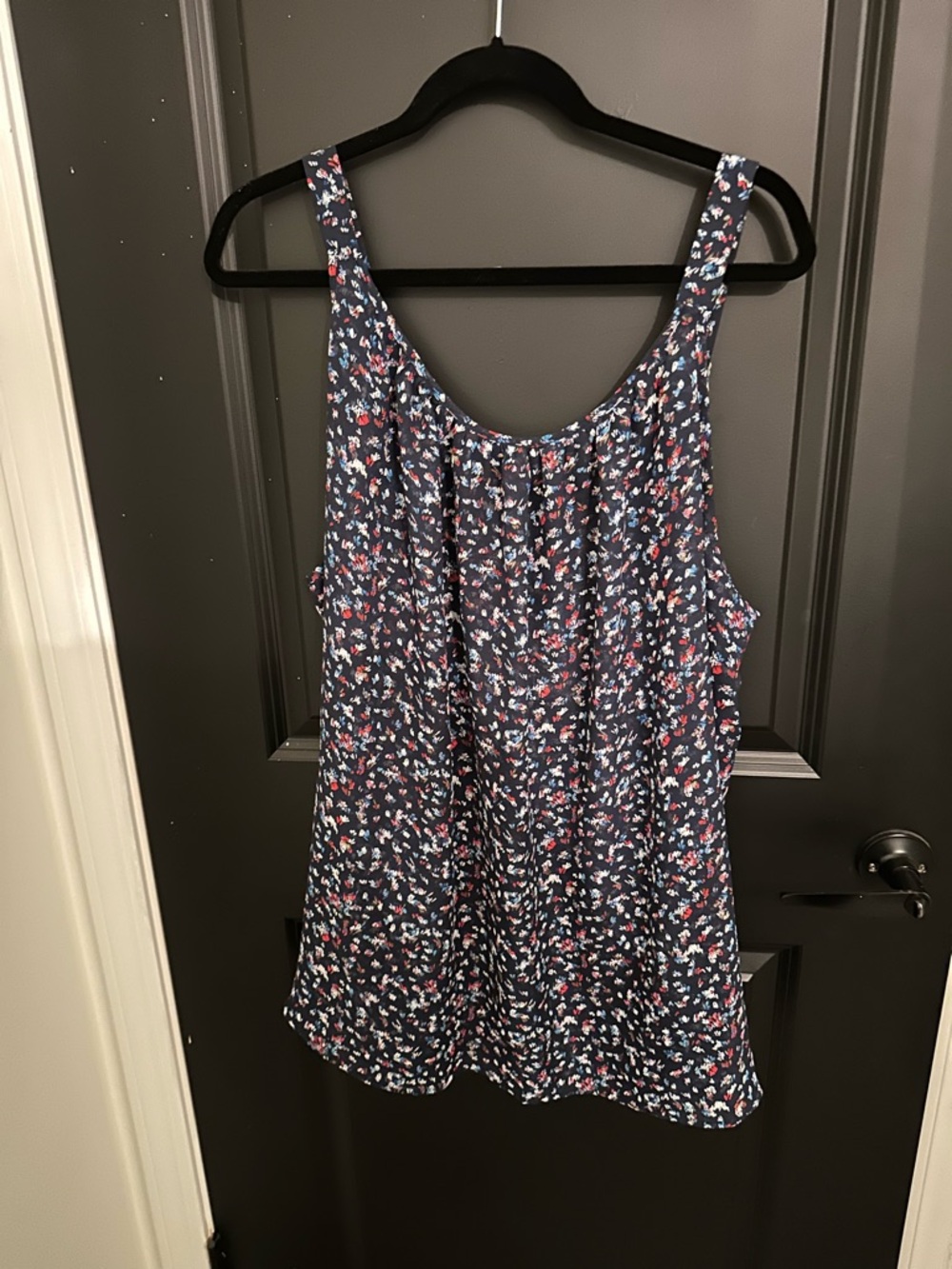 Lane Bryant Patriotic Scoop Neck Tank - Blue & Red Print